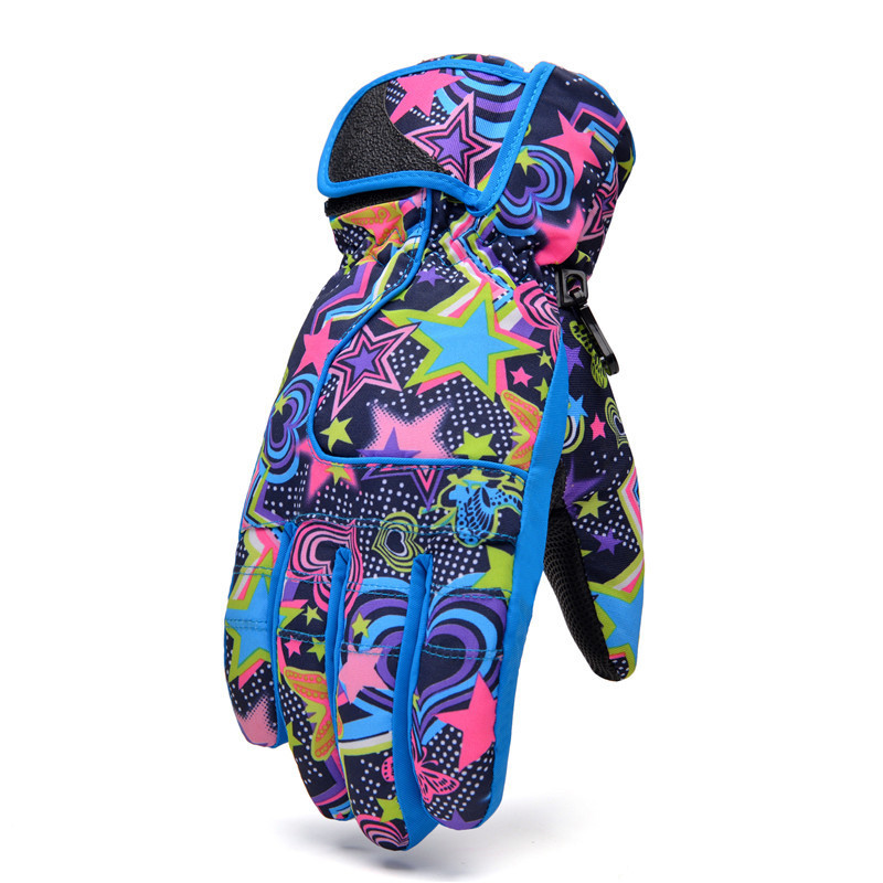 

Перчатки горнолыжные женские Moon Ski размер M-L Blue-Pink