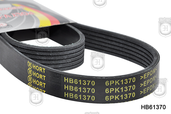 Ремень генератора поликлиновый HB61370 (6PKx1370) (HORT), 406 1308020(с ...