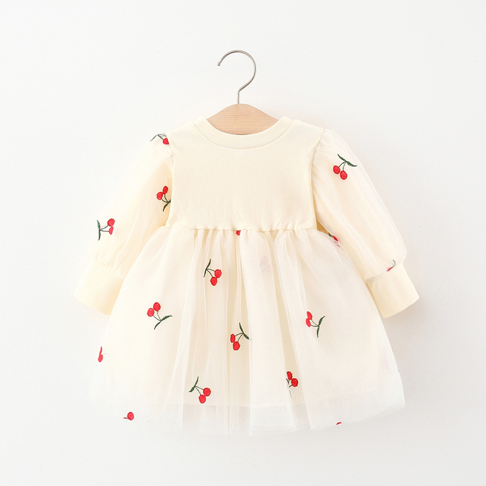 

Платье детское с фатином Cherry Girl для девочек 80см Молочный