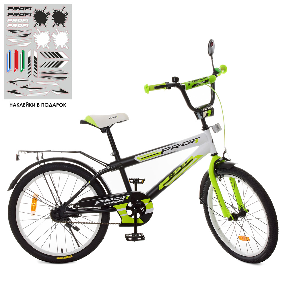 

Велосипед Profi 20" Inspirer SY2054 Black White Lime mat (SY2054)
