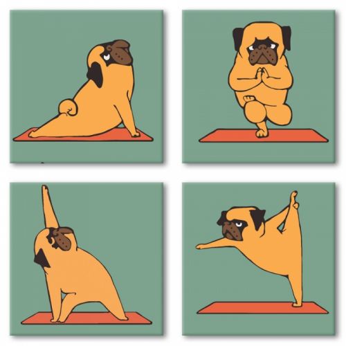 

Картина по номерам / анти-стресс раскраска "Полиптих: Yoga-dog" ★★
