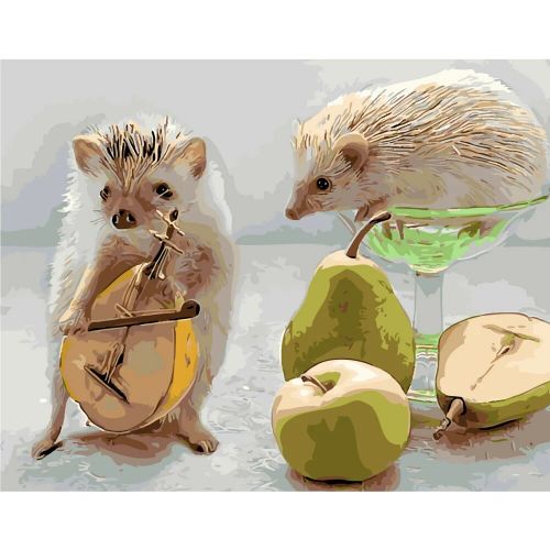 

Картина по номерам / анти-стресс раскраска "Ёжики музыканты"