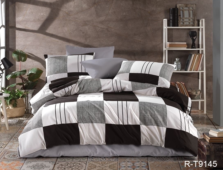 

Комплект постельного белья ТАГ Евро Ранфорс поcтільна білизна 235x240 см Простынь классическаяR-T9145