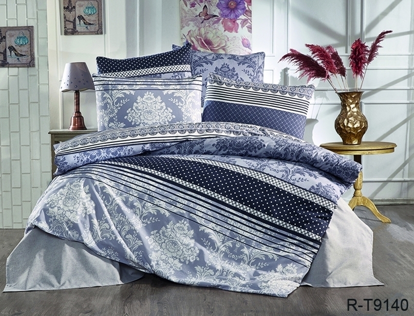 

Комплект постельного белья ТАГ Евро Ранфорс поcтільна білизна 235x240 см Простынь классическаяR-T9140