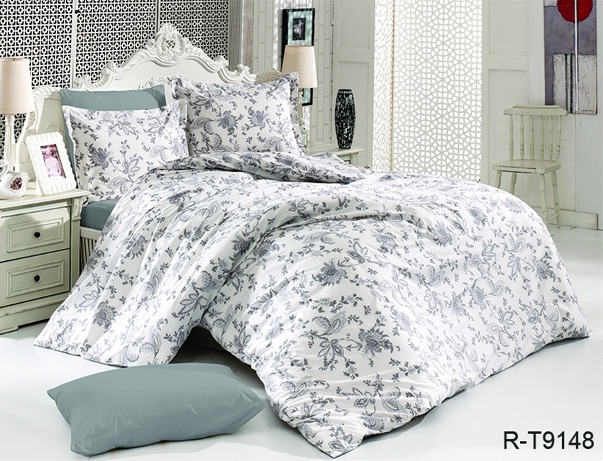 

Комплект постельного белья ТАГ Евро Ранфорс поcтільна білизна 235x240 см Простынь классическаяR-T9148