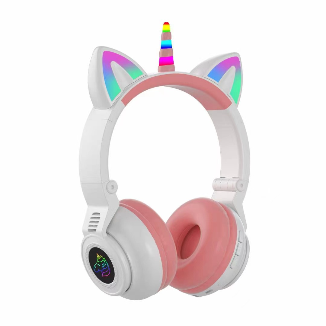 

Детские беспроводные наушники с ушками Единорог Cat Ear STN-27 с LED подсветкой
