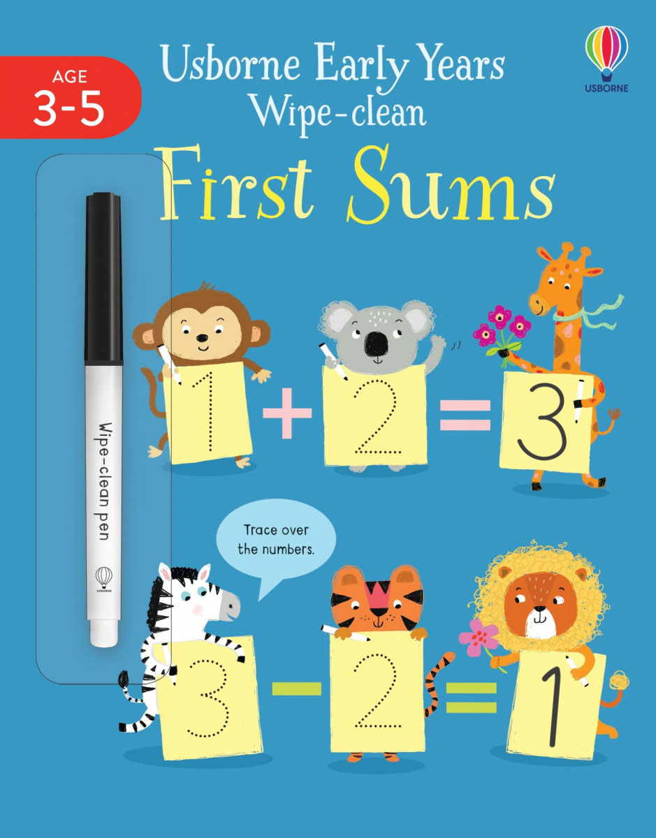 

Детская обучающая книга Usborne Усборн Early Years Wipe-Clean First Sums английский язык (9781474986700)