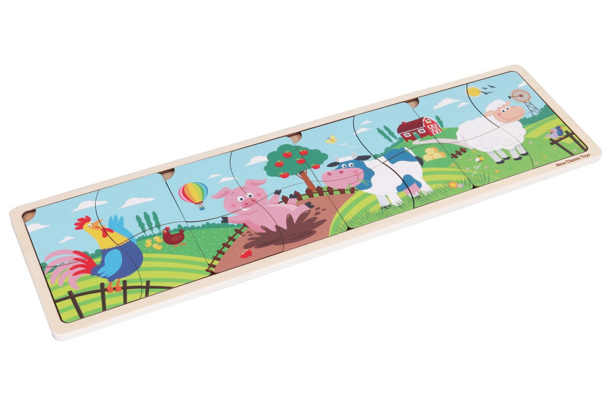 

Деревянный пазл New Classic Toys Ферма 4 в 1 54,2 × 15 × 1 см (10450)