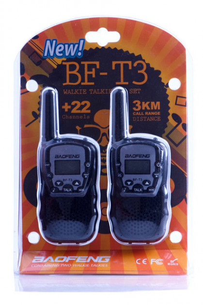 

Рация Baofeng BF-T3 черная. Новые ОРИГИНАЛ ДВЕ Рации комплект из ДВУХ Раций