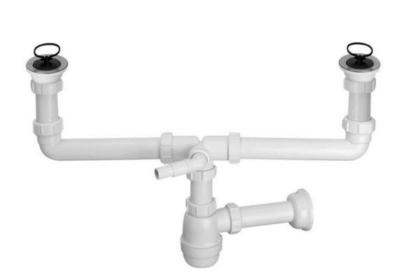 

Сифон для кухонної мийки McAlpine подвійний 2x6/4x50 мм, хром CDBAWW-P