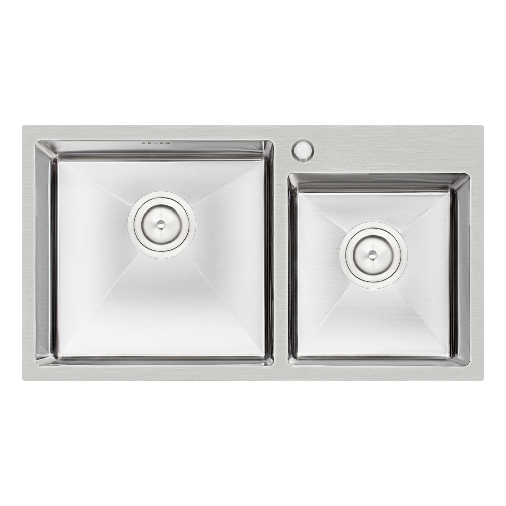 

Мойка Qtap S7843 Satin 2.7/1.0 мм Хром Кухонная Двойная Без крыла (QTS784310)