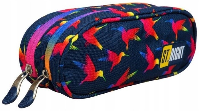 

Пенал школьный без наполнения ST.RIGHT PU2 Rainbow Birds синий (5903235622526)