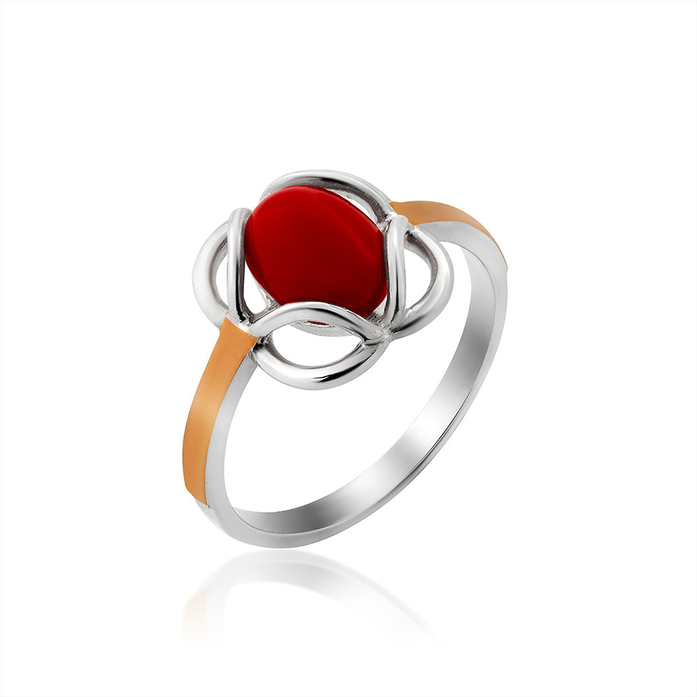 

Серебряное кольцо с золотой вставкой Юрьев 310к 17 17.5