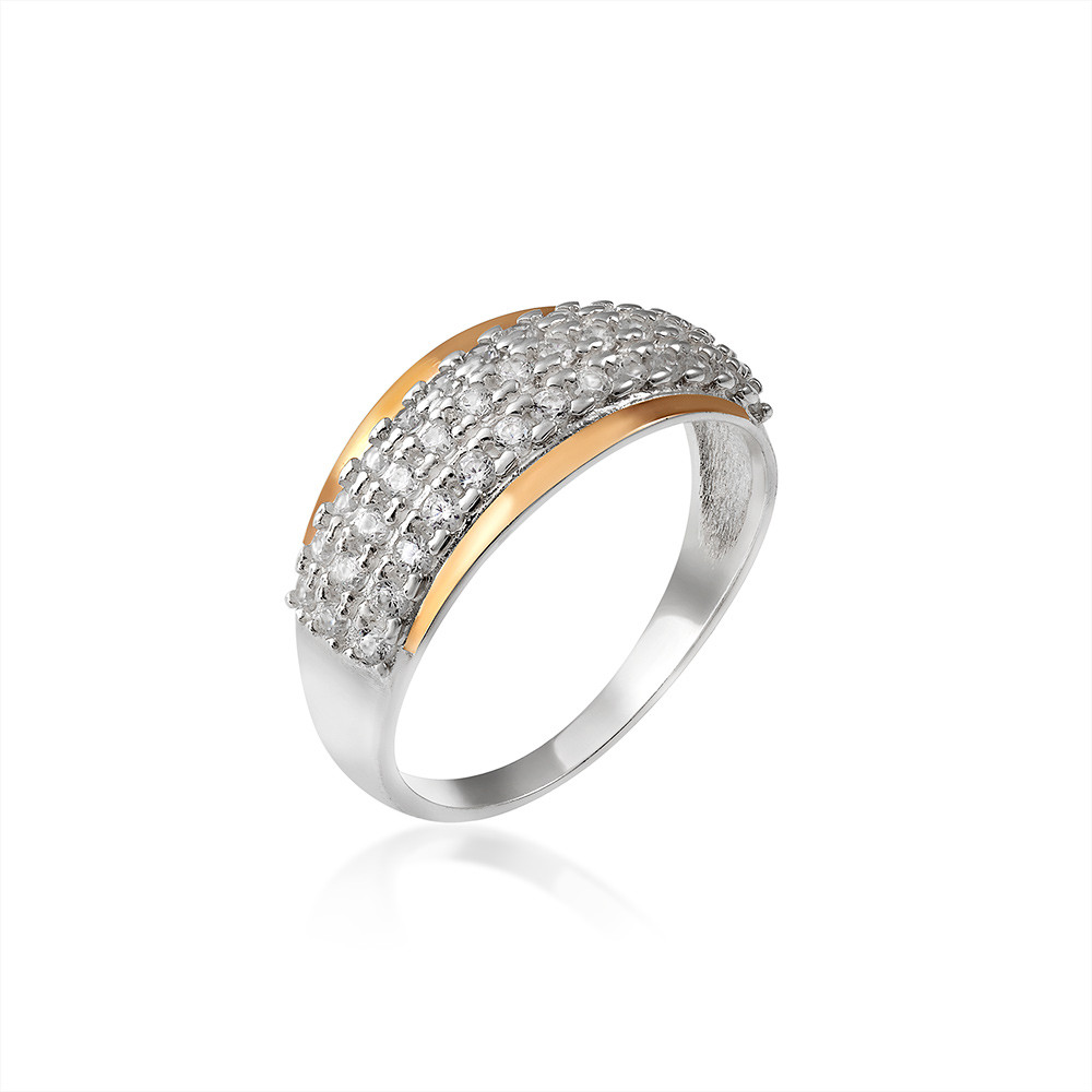 

Серебряное кольцо с фианитами Юрьев арт.493 к 18