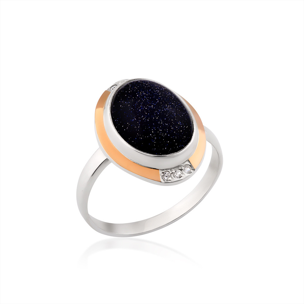 

Серебряное кольцо с авантюрином Юрьев арт.510 к 21.5