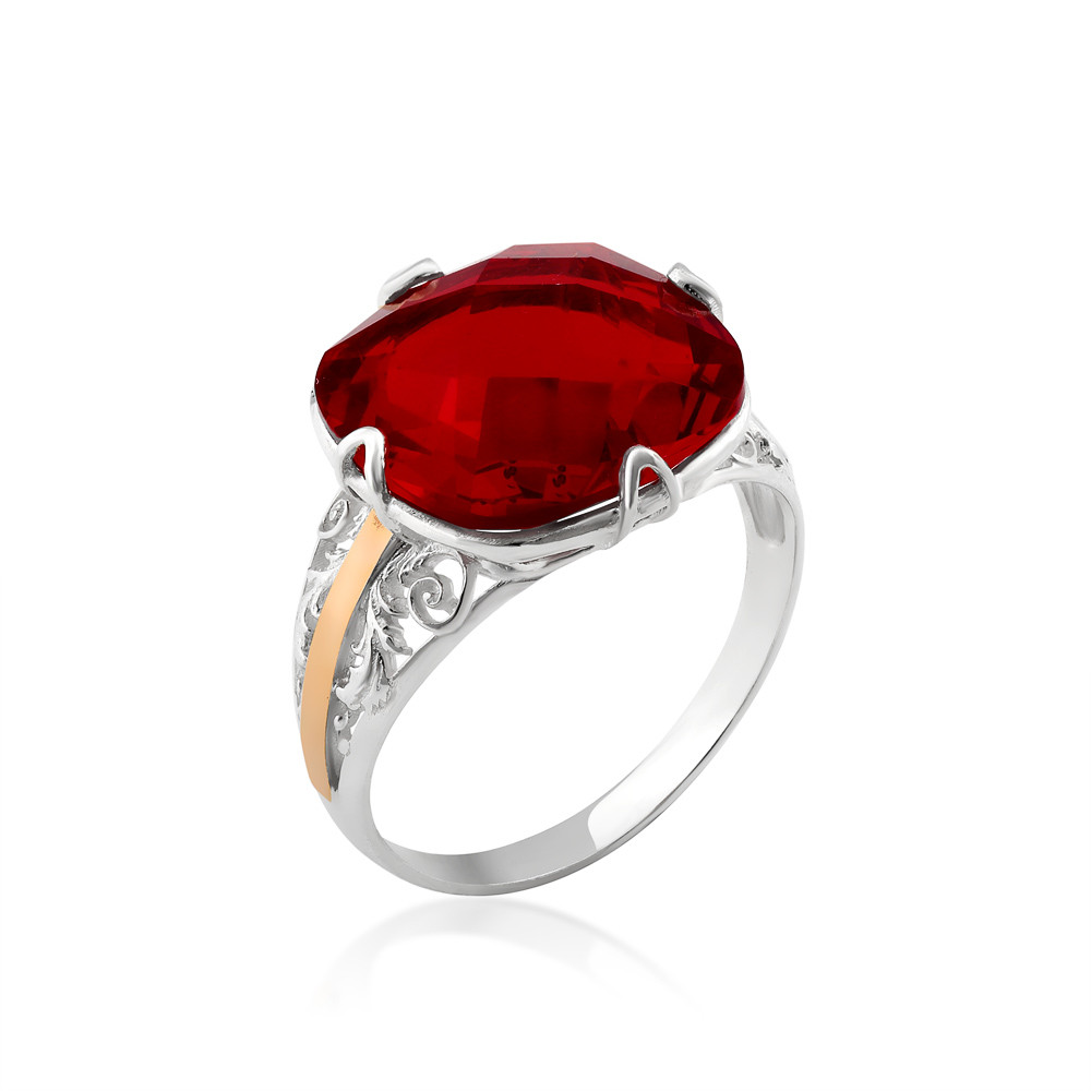 

Серебряное кольцо с крупным фианитом Юрьев арт.536 к 20