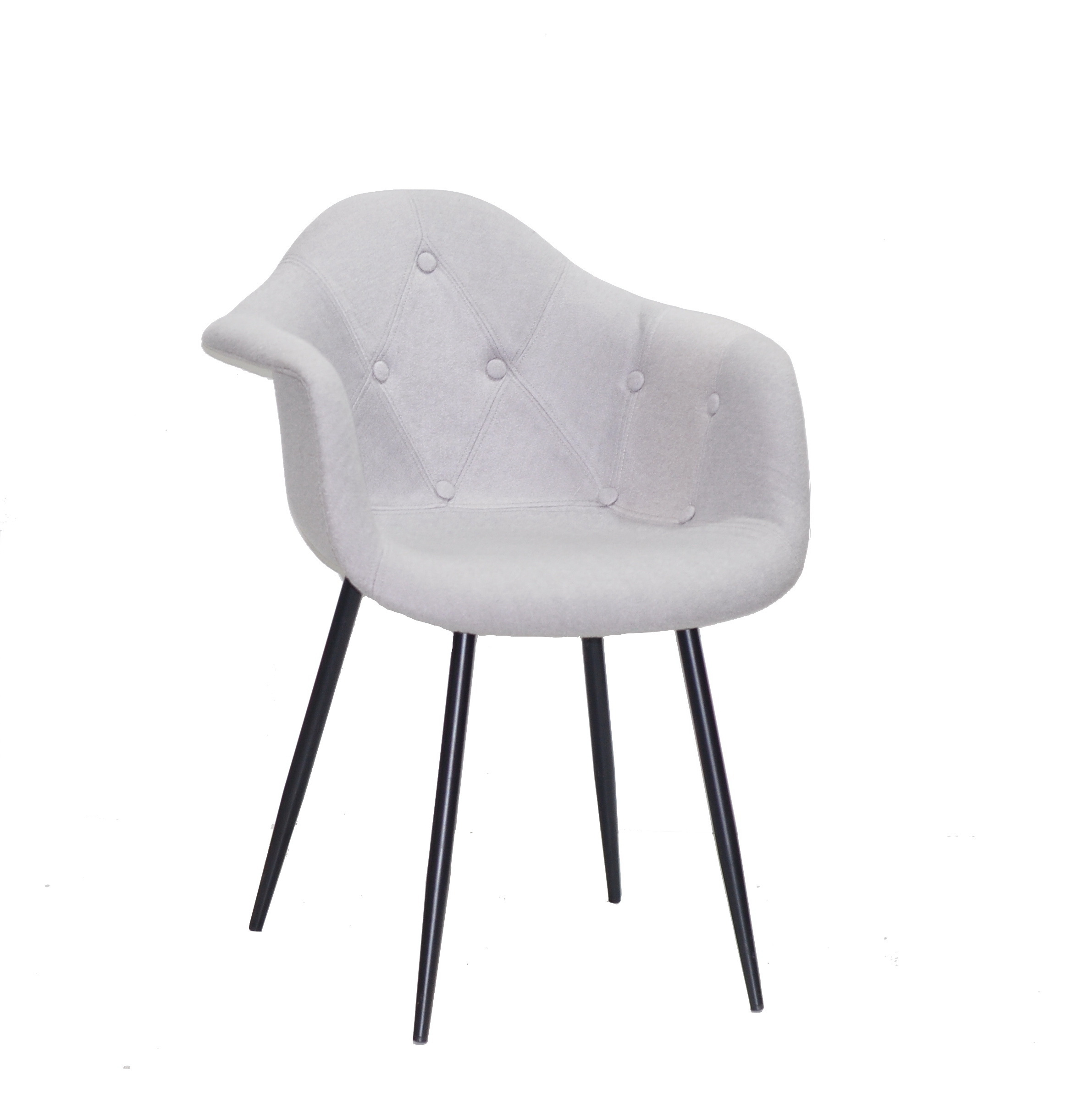 

Стул Leon Metal-BK Soft Шерсть Onder Mebli Серый W-16