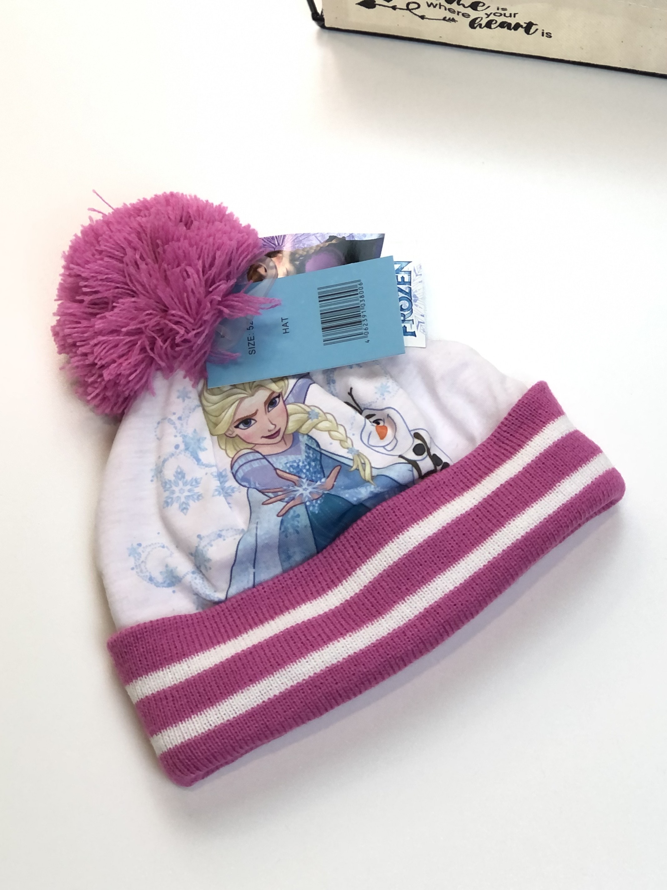 

Шапка демисезонная Disney Frozen 52 см Бело-розовая