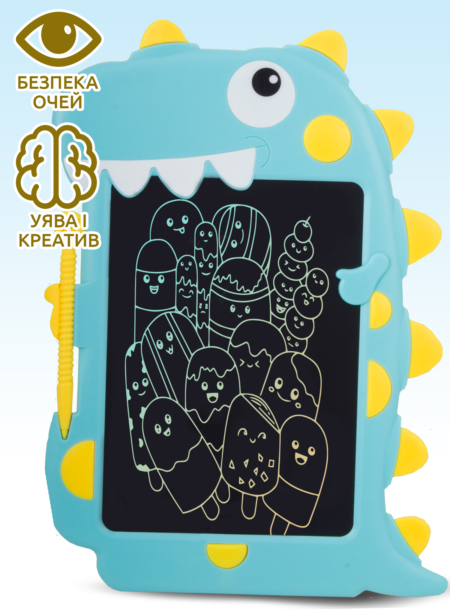 Дитячий планшет для малювання Writting Board Dino Бірюзовий ...