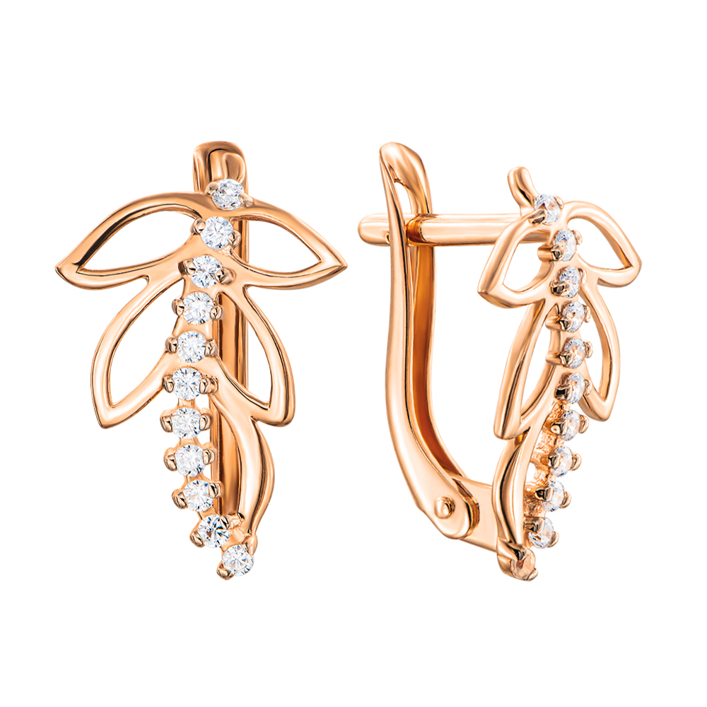 

Серьги из красного золота с фианитами 000136745