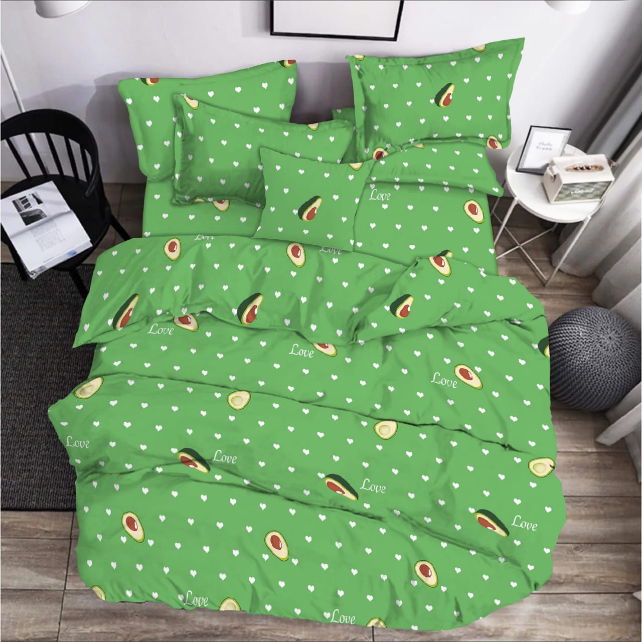 

Комплект постельного белья Zastelli Avocado on Bright Green Семейный 145х210 х 2