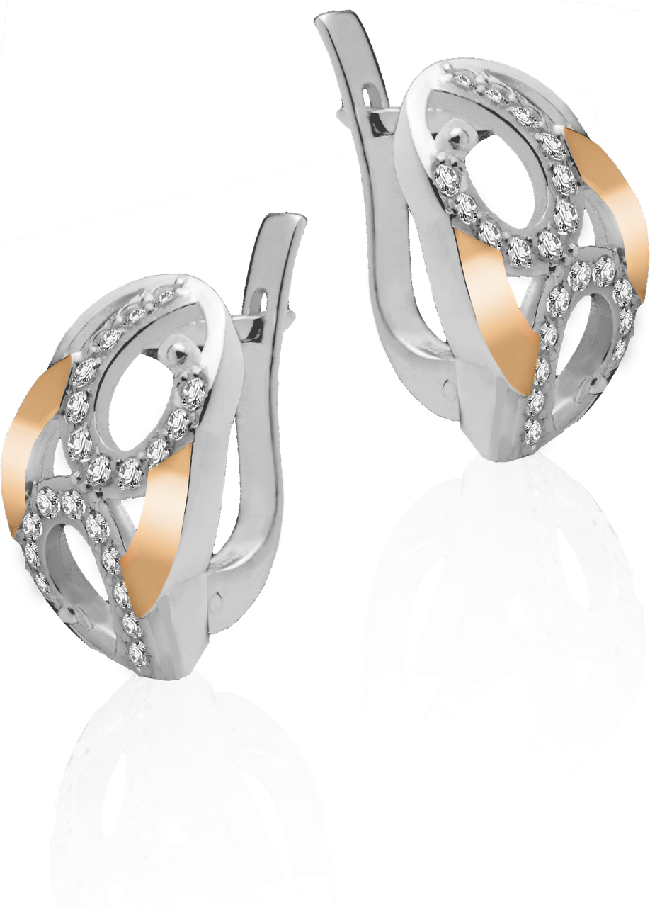 

Серебряные серьги с золотом Юрьев 103 с