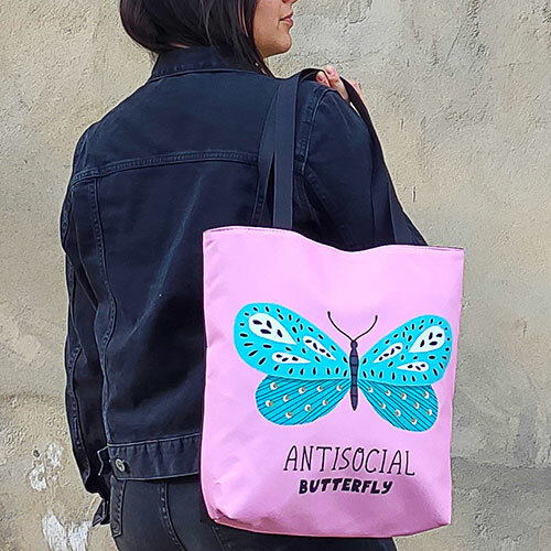 

Сумка женская тканевая Tenderness Antisocial butterfly Presentville 37х33х8 см 000173875