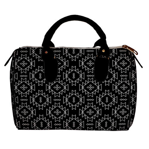 

Сумка бочонок Barrel Простой орнамент на черном фоне Presentville 28х18х17 см 000170042