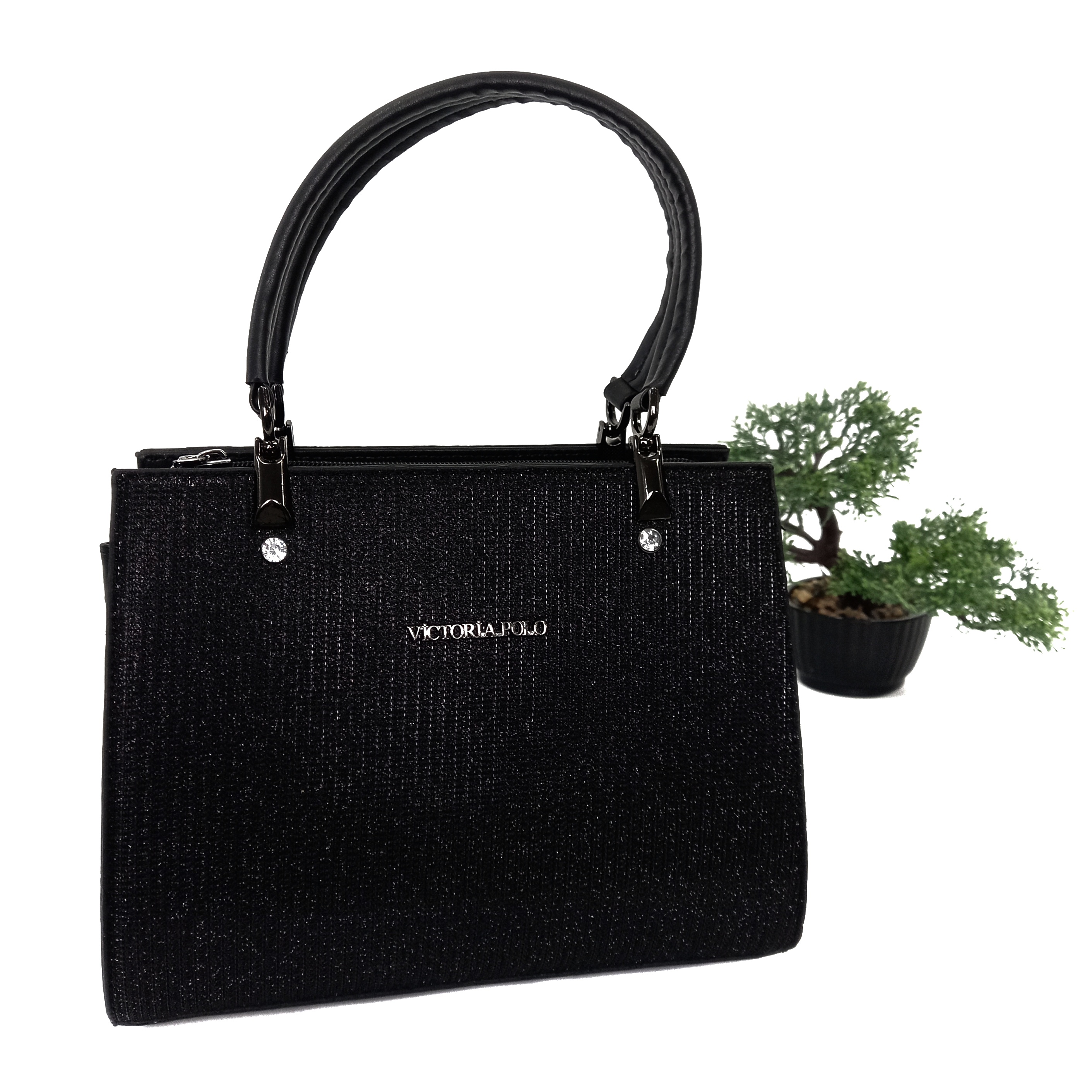 

Женская сумочка с ручками искусственная кожа Vicuna Polo черный 2676-1