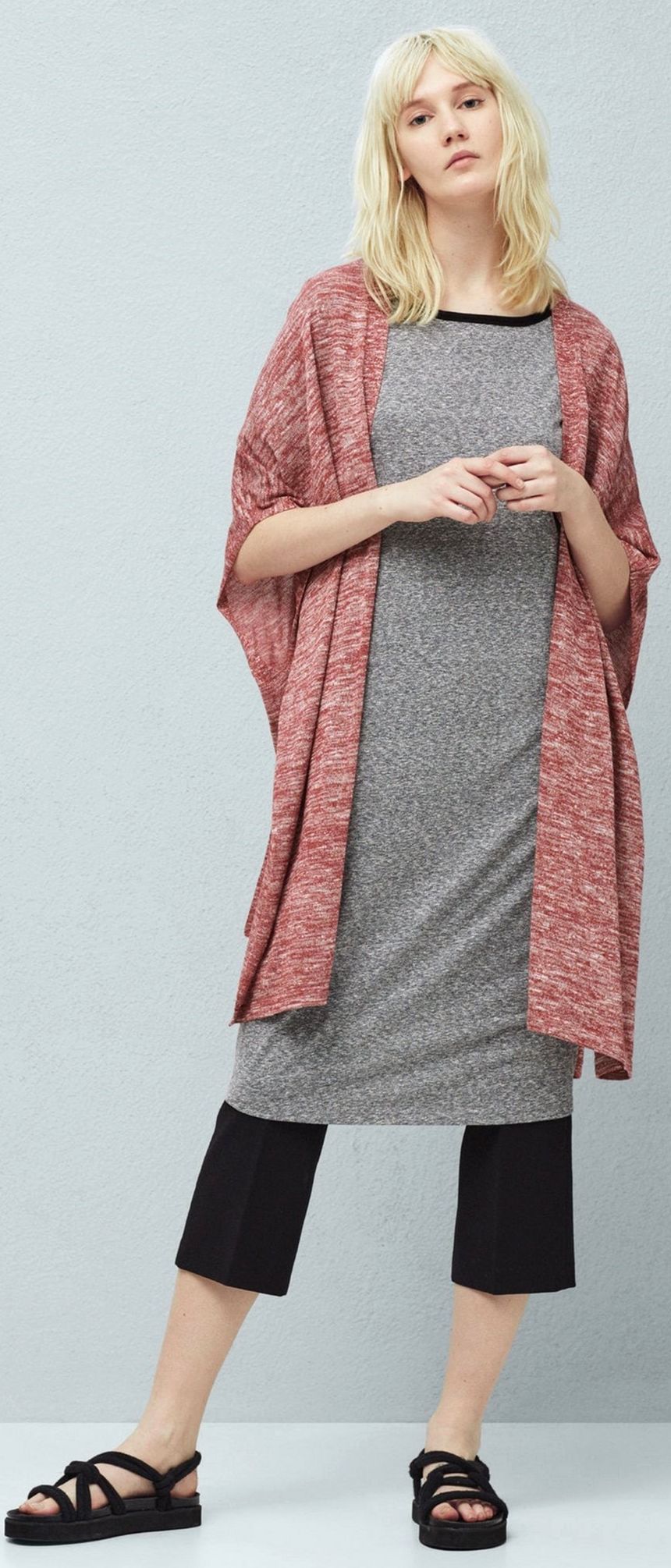 

Накидка Mango 63075580 One size Темно-красная