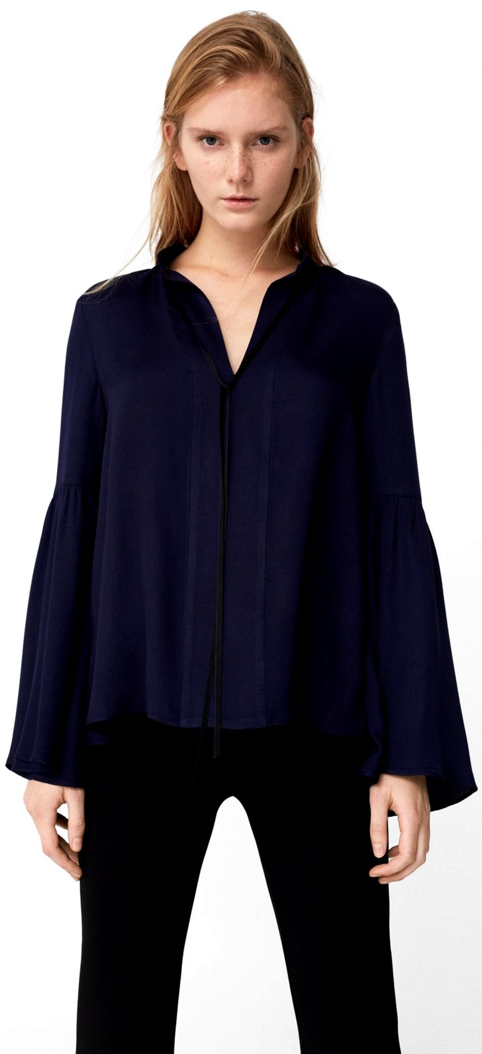 

Блузка Mango 73078819 XS Темно-синяя