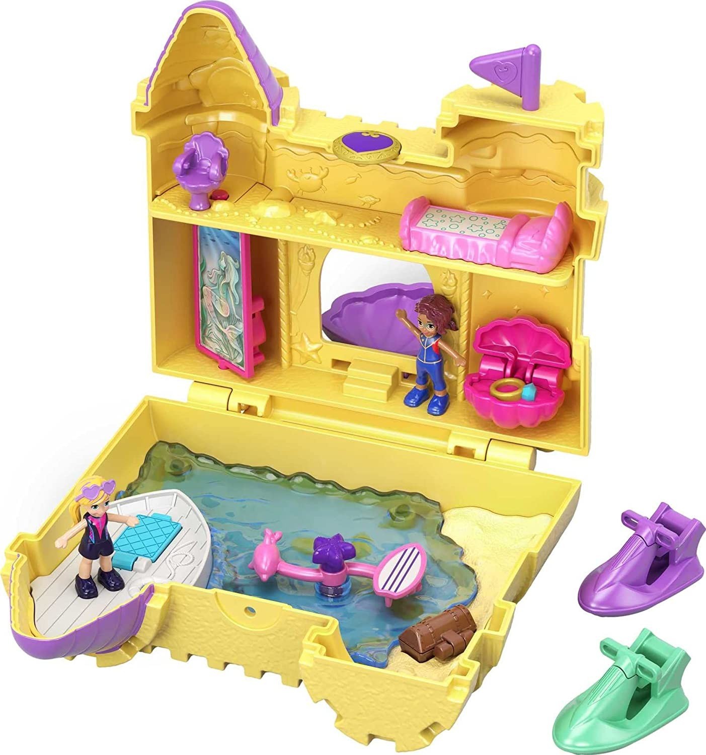 

Игровой набор Polly Pocket Pocket World Surf ‘n’ Sandventur Карманный Мир Серфинг и солнечные приключе (GCJ87)