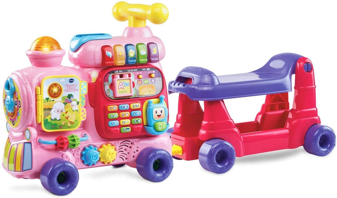 

Развивающая музыкальная игрушка VTech Sit-to-Stand Ultimate Alphabet Train, Pink Паровозик (80-181951)