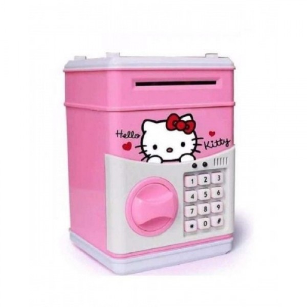 

Копилка сейф с кодом кодовым замком для монет и бумажных денег детская Hello Kitty