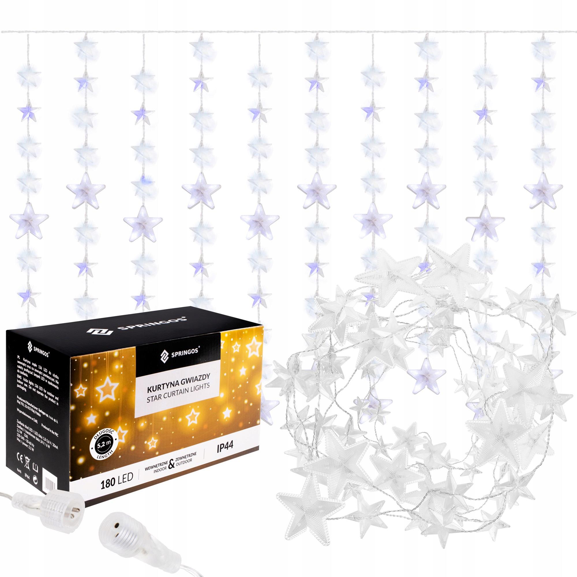 

Гирлянда бахрома уличная (наружная) Springos 2 м 180 LED CL4003 Cold White/Blue