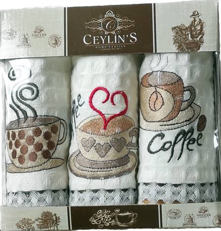 

Набор вафельных салфеток Ceylin's Home Textile с вышивкой №1 35 х 50 см 3 шт