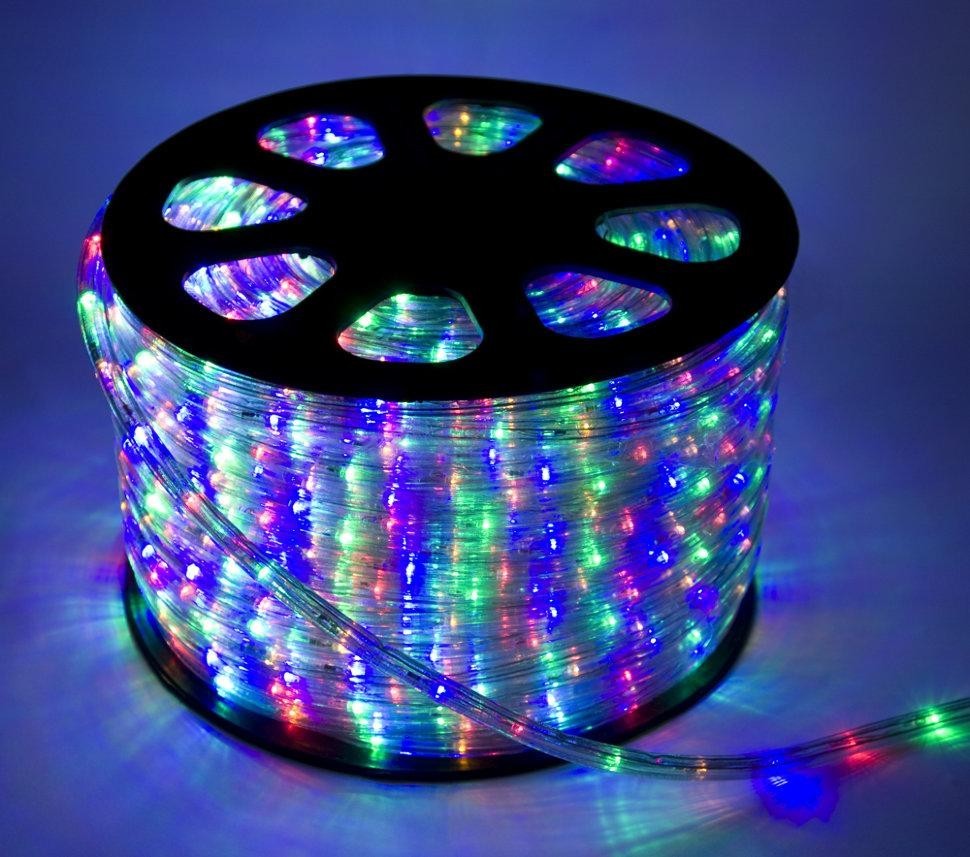 

Светодиодная LED лента 5050 RGB 220V, дюралайт бухта 100м цветная UKC 1091LK