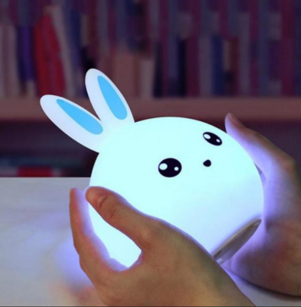 

Силиконовый Ночник светильник ЗАЙЧИК детский LED лампа 7 цветов