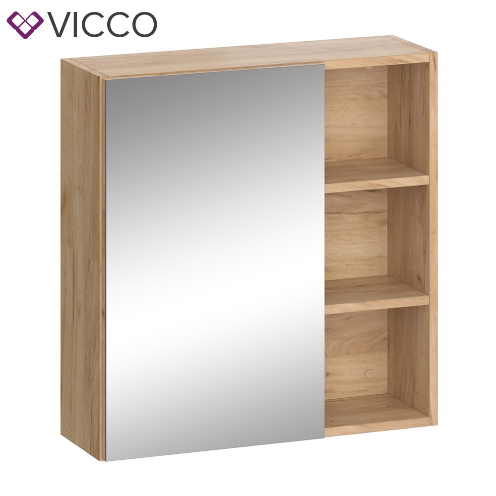 

Зеркальный шкаф в ванную Vicсo Senyo, 64x62, дуб золотой