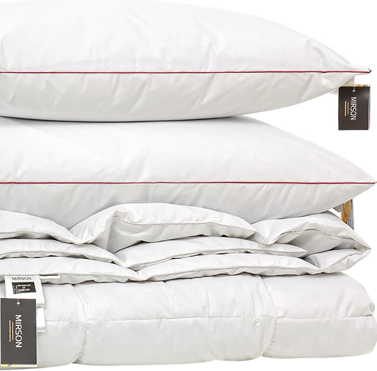 

Набор пуховый MirSon Raffaello Зима+ №2024 Одеяло 220x240 + 2 подушки 50x70 мягкие