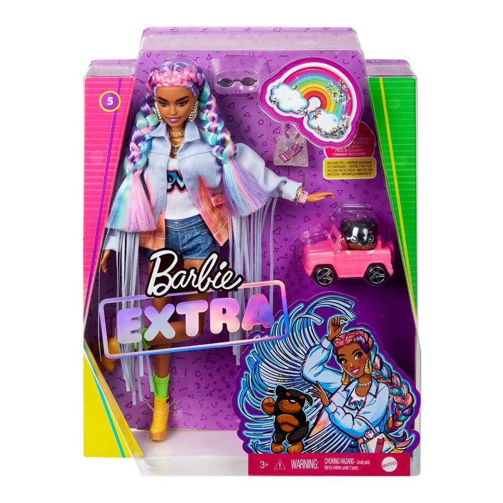 

Кукла Barbie Extra Барби Экстра с цветными косичками в джинсовой куртке (GRN29)