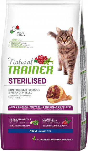 

Сухой корм для стерилизованных кошек Trainer Natural Super Premium Adult Sterilised с сыровяленной шинкой 10 кг