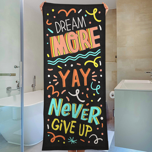 

Полотенце пляжное с принтом, Dream more yay never give up Presentville 150х70 см 000170215