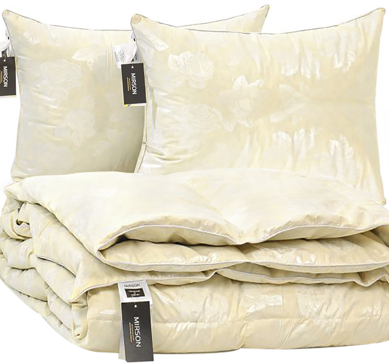 

Набор пуховый MirSon Extra 100% пух Деми №2070 Одеяло 172x205 + 2 подушки 50x70 средние