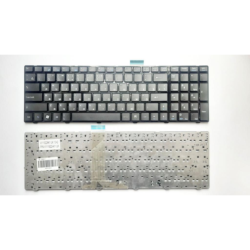 

Клавиатура ноутбука MSI GE60, GE70, GX60 черна з черн рамк.UA (A43972)