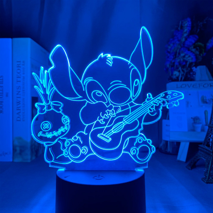 

Настольный светильник-ночник Стич настольная 3D Лампа Stitch 16 Цветов Лило и Стич (7423)