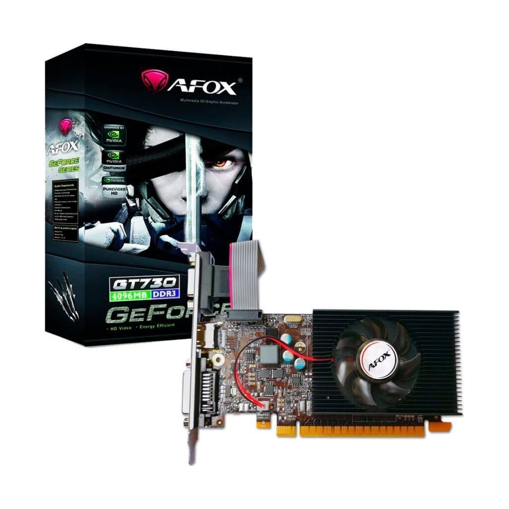 

Видеокарта GeForce GT730 4Gb Afox (AF730-4096D3L6)