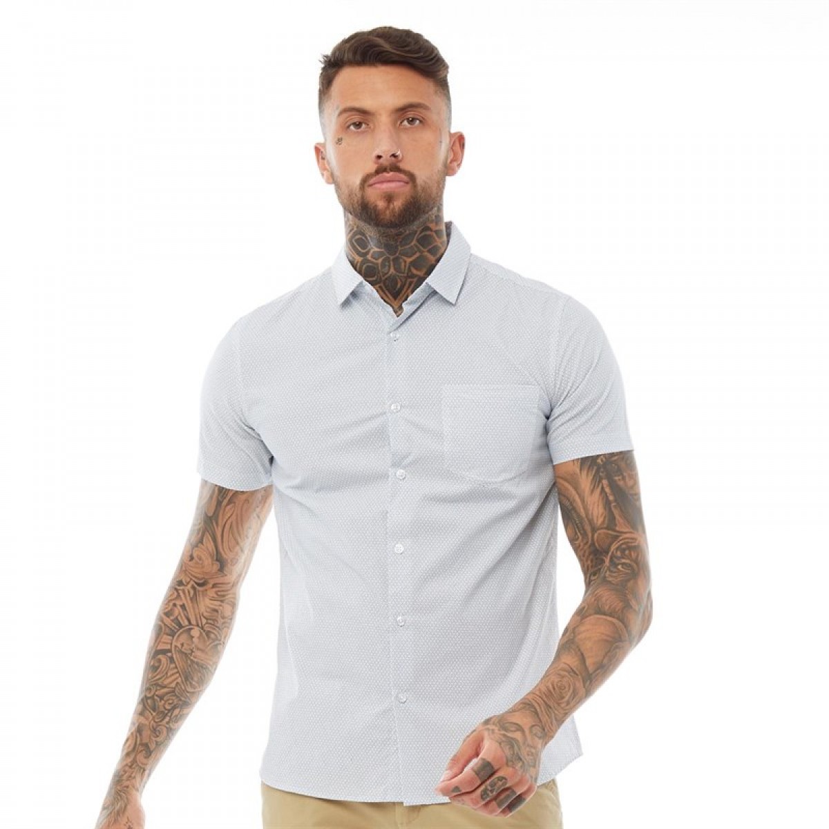 

Рубашка Fluid Printed Short Sleeve Shirt White/Navy White, XS (40)