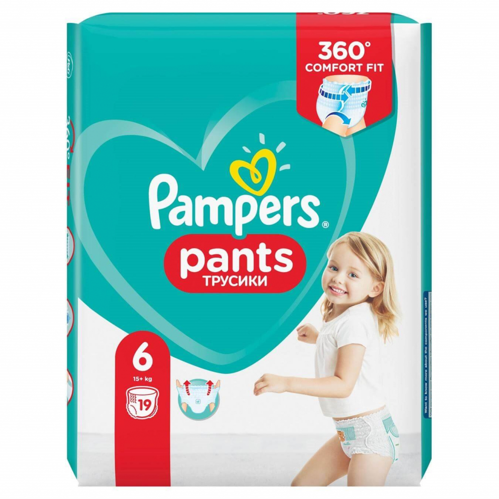 

Подгузник Pampers трусики Pants Giant Размер 6 (15+ кг) 19 шт (8006540067802)