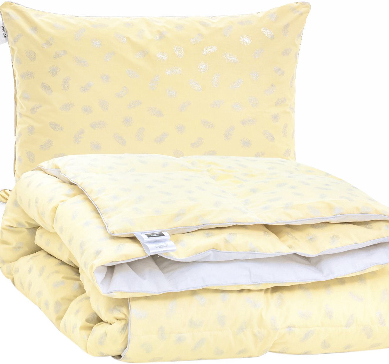 

Набор пуховый MirSon №2102 Bio-Beige Зима 90% пух одеяло 200х220 + подушка 50х70 средняя